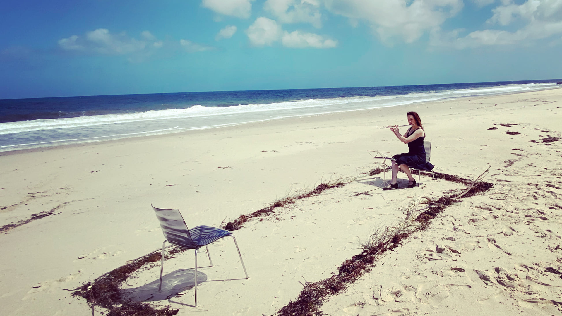 Sally Walker (Flute) at Carrickalinga Beach in South Australia.